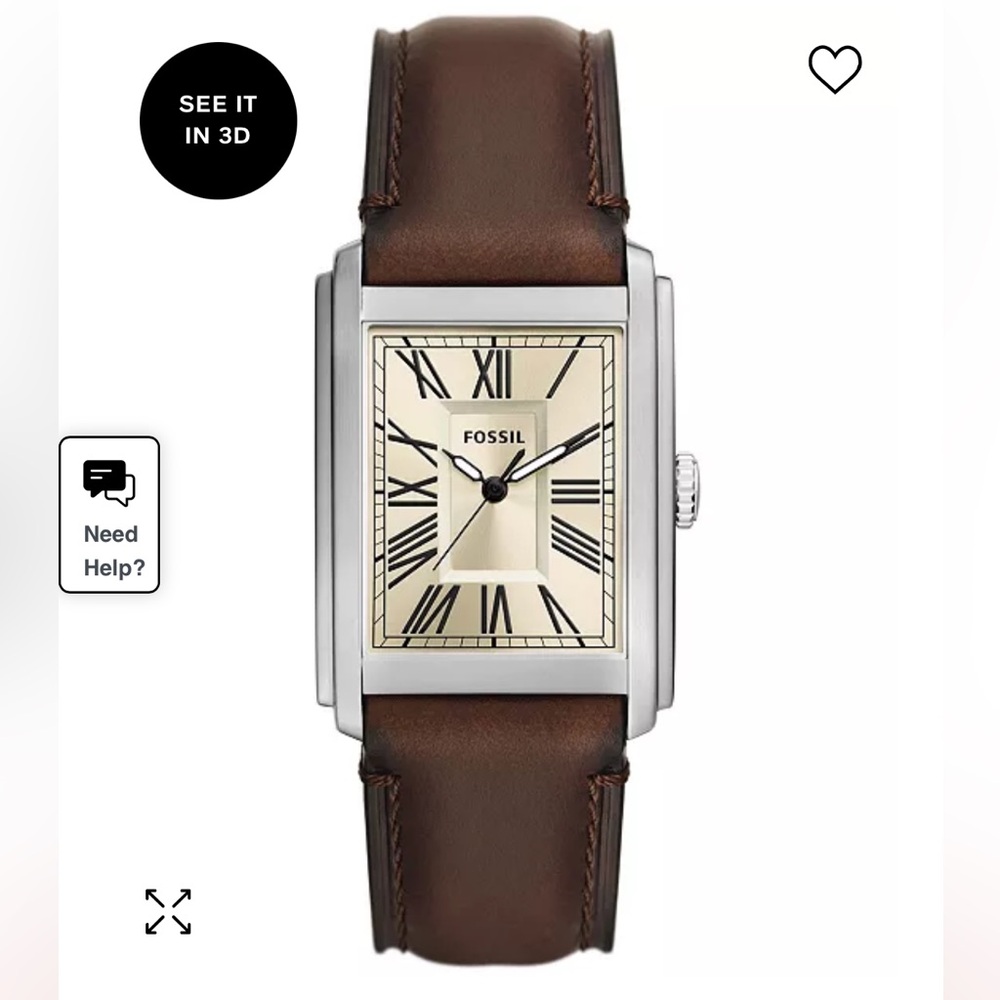 Fossil Men’s Carraway Three Hand Brown Leather Watch 30mm